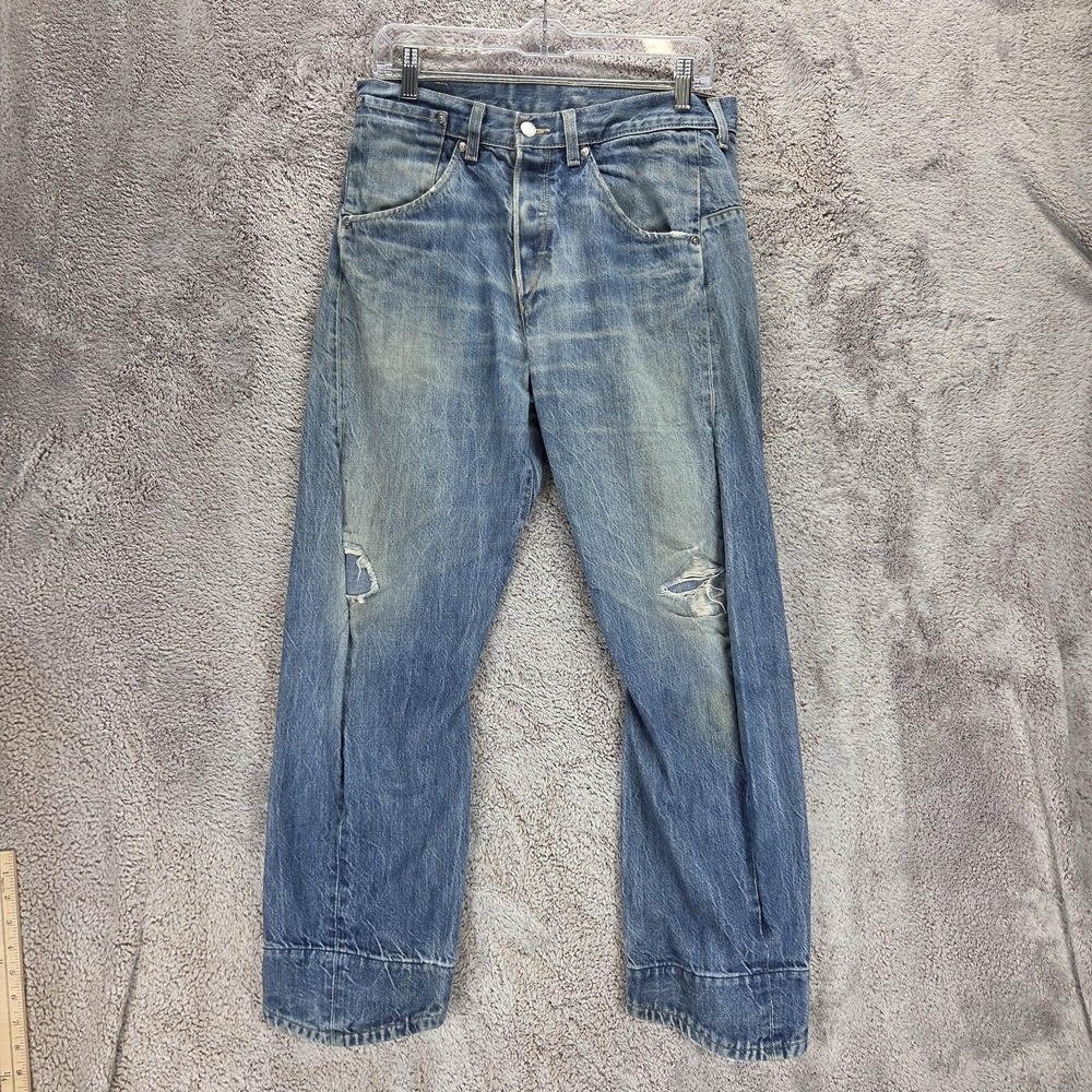 VTG Levis Engineered Jeans Mens Blue Twisted Light Wash Button Fly Fits 31x30